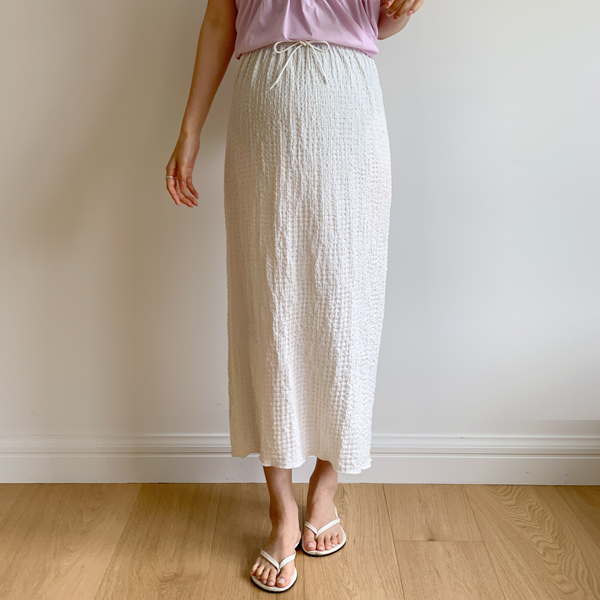 Maternity*Wrinkle span long maternity skirt (for postpartum use)
