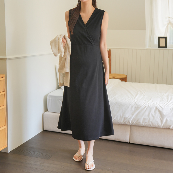 [S-made] Nursing clothes*Soft golji wrap style Nursing one-piece