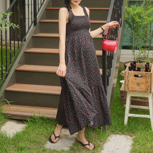 Maternity*Mini Rose Smoke Nashi Maternity One-Piece