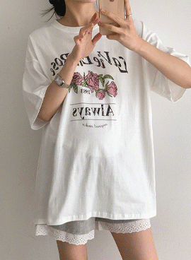 Maternity*Vintage Rose Overfit Short Sleeves T-shirt