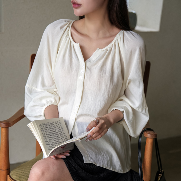 Maternity*Blossom Sharing Balloon Blouse