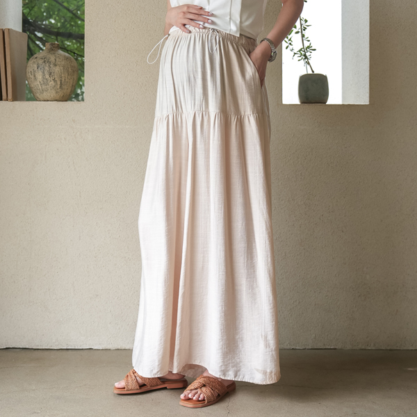 Maternity*Big Wide Shirring Stopper Maternity Pants