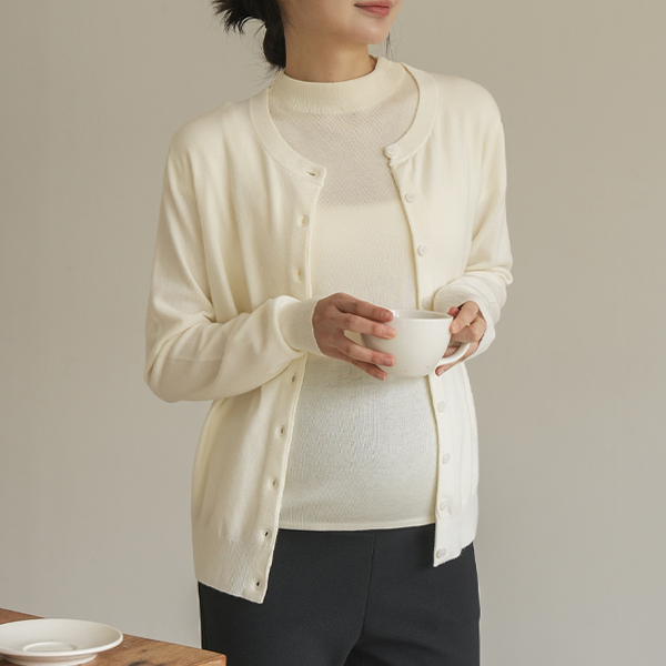 Maternity*Moisturizing Basic Cardigan (Viscose)