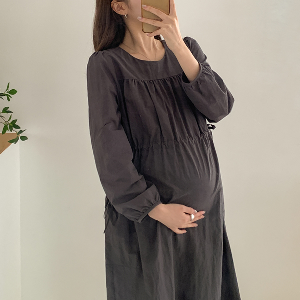 <b>[Opening Special]</b> [S-made] Maternity* Autumn Pocket Adjustable Maternity Dress