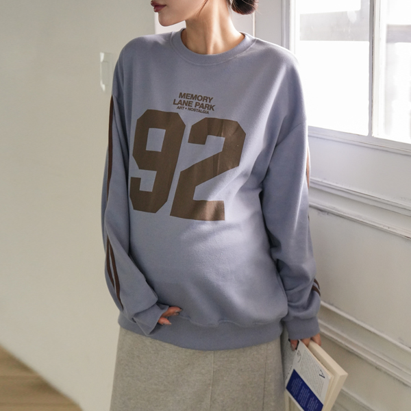 Maternity*Block core two-line special cotton man-to-man
