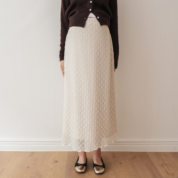 <b>[Opening Special]</b> [S-made] Maternity* Pom-pom Flower Lace Layered Maternity Skirt