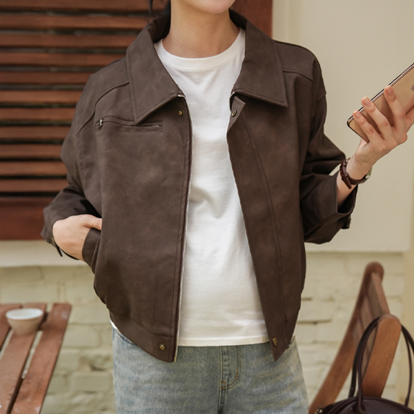 Maternity*Suede Leather Jacket