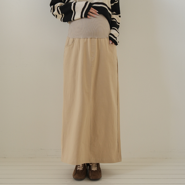 Maternity*Nothing Cotton Maxi Maternity Skirt