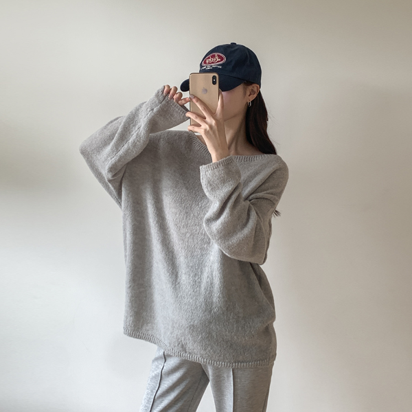 Maternity*Boatneck Alpaca Loose Knit