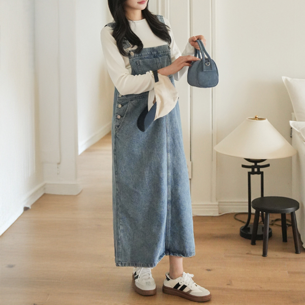 Maternity*Log Denim Melange Maternity Dress