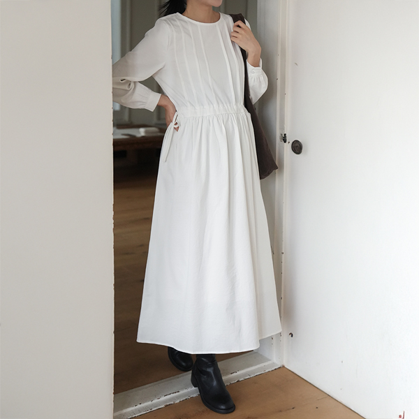Maternity*Dewey Pin Tuck Fit Adjustable Maternity Dress