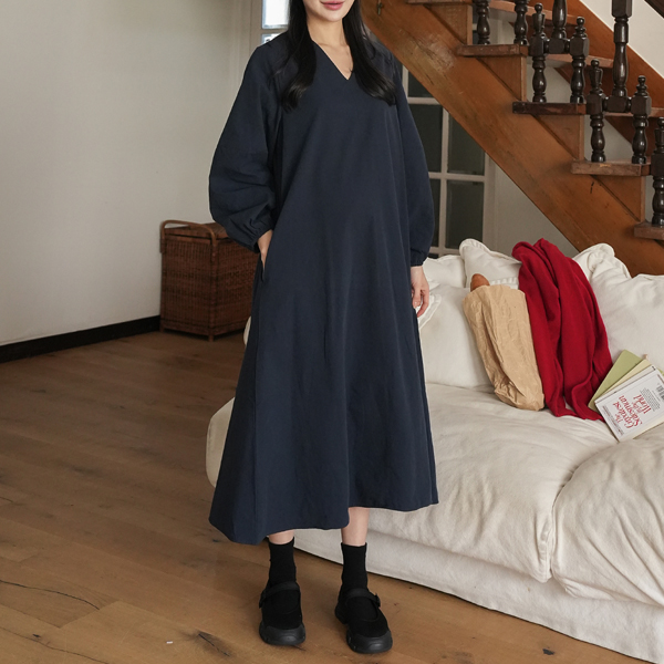 Maternity*Honey Cotton V-Neck Maternity Dress