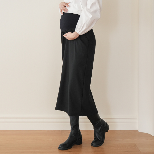 <b>[Tension Good/Work Look]</b> [S-made] Maternity*Mochi Chewy Long Maternity Skirt