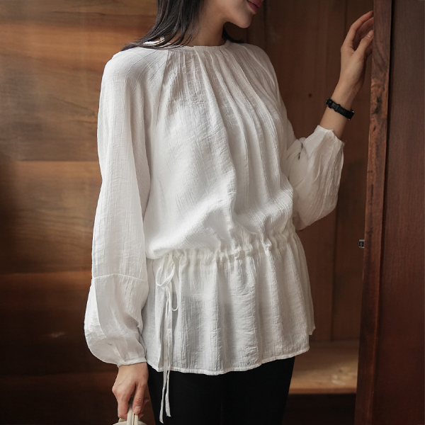Maternity*Romance Pin Tuck Adjustable Blouse