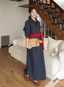 Maternity*Overdenim Shirt Maternity Dress (Nursing-Friendly)