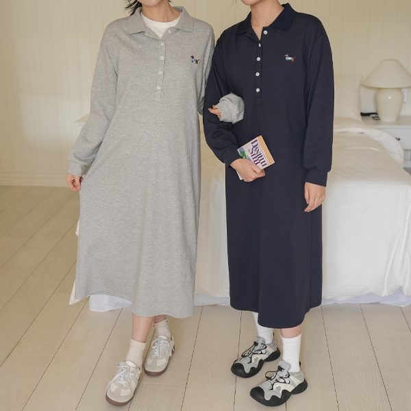<b>[Opening Special]</b> <b>[Cute Embroidery]</b> [S-made] Maternity* Cute Hunt Embroidery Maternity Dress (Nursing Suitable)