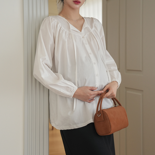 <b>[Opening Special]</b> Maternity*Shirring Overfit Button Blouse
