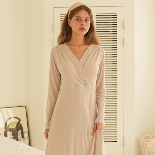 [Luna Sweet] Nursing Clothes*One-of-a-kind, stretchy Tencel Goddess Wrap nursing dress