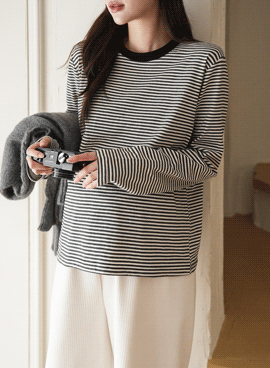Maternity*Kiostripe Long-sleeved T-shirt