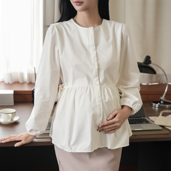 [S-made] Maternity*Adjustable Rich Flare Maternity Blouse (Nursing Available)