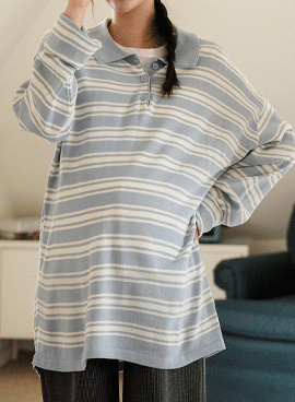 Maternity*Seven collar button single knit