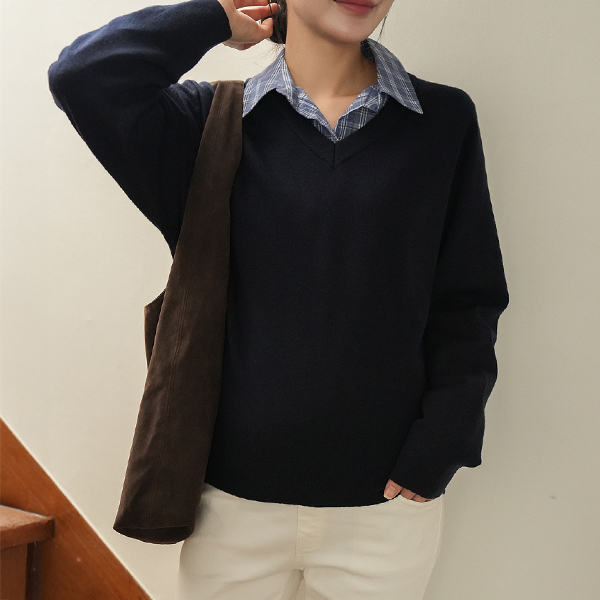 Maternity*Daily Loose Fit V-neck Knit