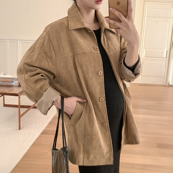Maternity*Autumn Half Suede Jacket