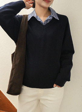 Maternity*Daily Loose Fit V-neck Knit