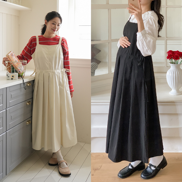 Maternity*Lucy Pin Tuck Strap Adjustable Maternity Dress