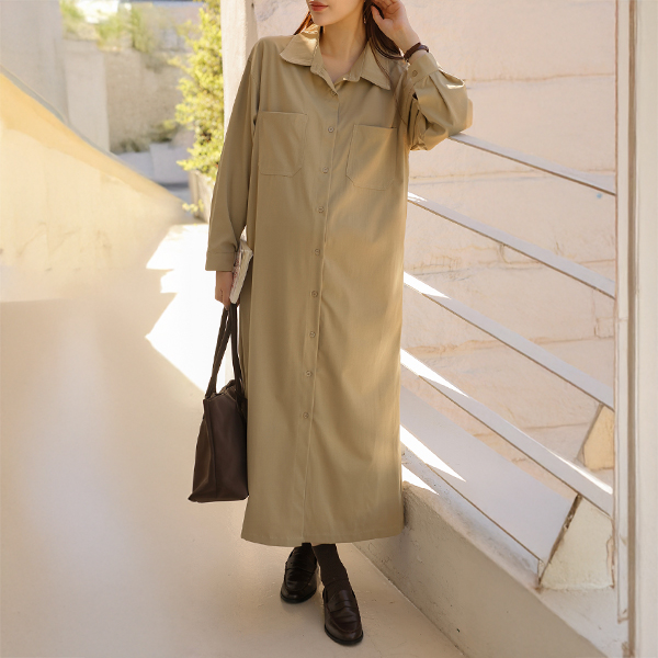 Maternity*Muel Shirt Long Maternity Dress (String SET)