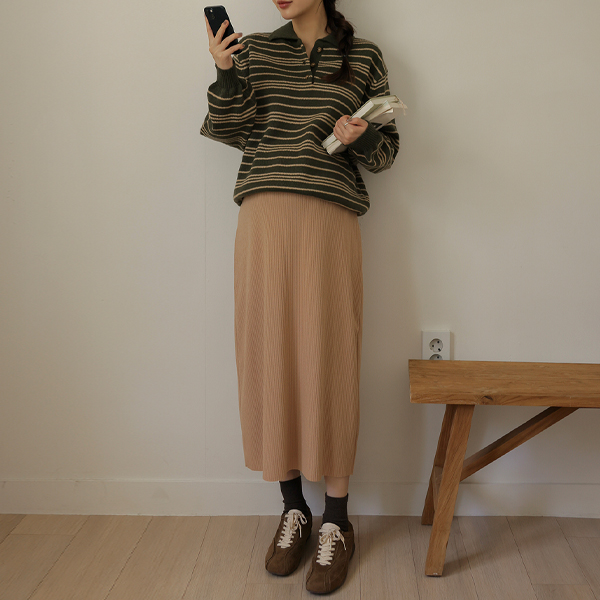 Maternity*Plain ribbed maternity skirt (postpartum compatible/2 sizes)