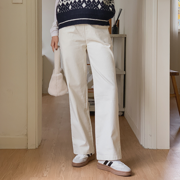 Maternity*Hot Pack Semi-Wide Maternity Pants (Heat-Generating Material)
