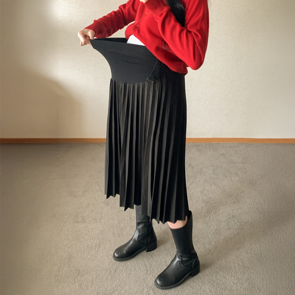 Maternity*Le Mandi Pleats Maternity Skirt