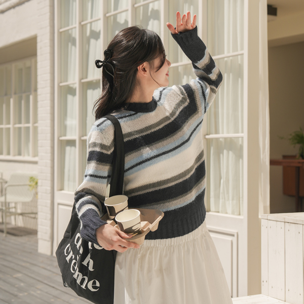 Maternity*Multicolor single-breasted knit