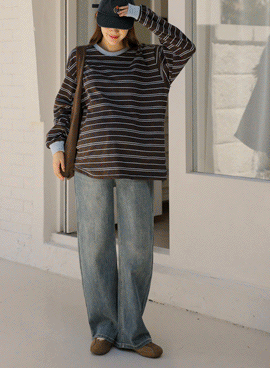 Maternity*Catwashed denim wide stopper maternity pants