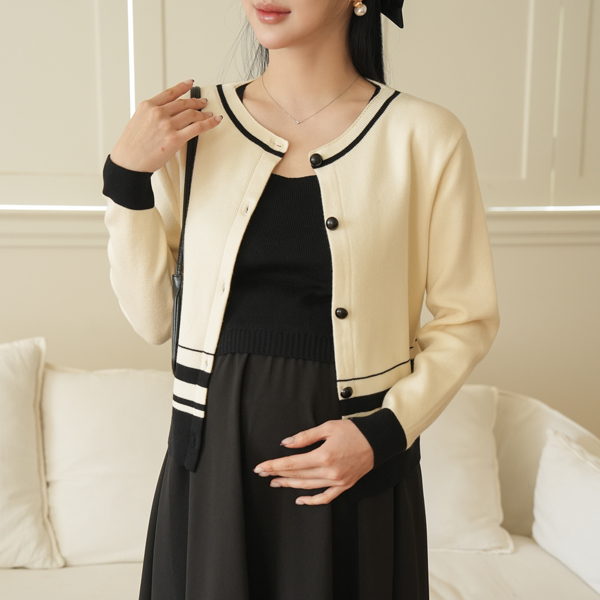 Maternity*Lovely Knit Nashi Maternity Dress (Cardigan Set)