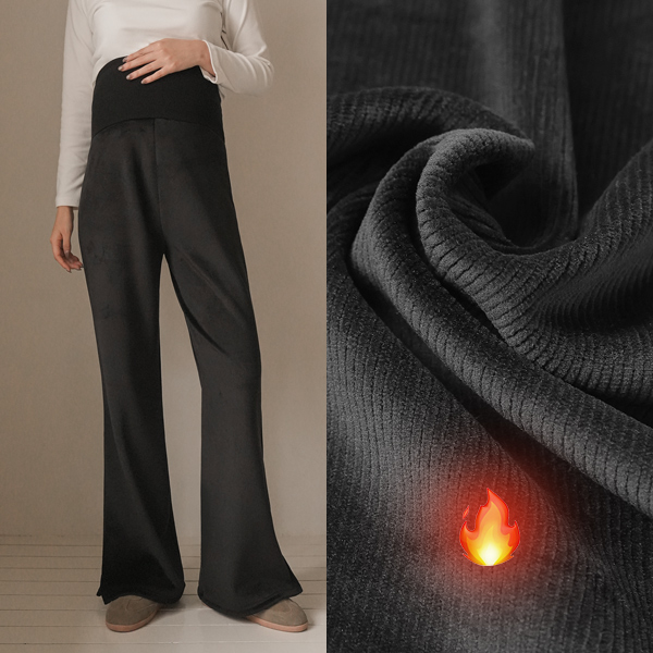 <b>[Comfort banding/Mink lining/Slit point]</b> [S-made] Maternity*Mink golden slit bootcut maternity pants