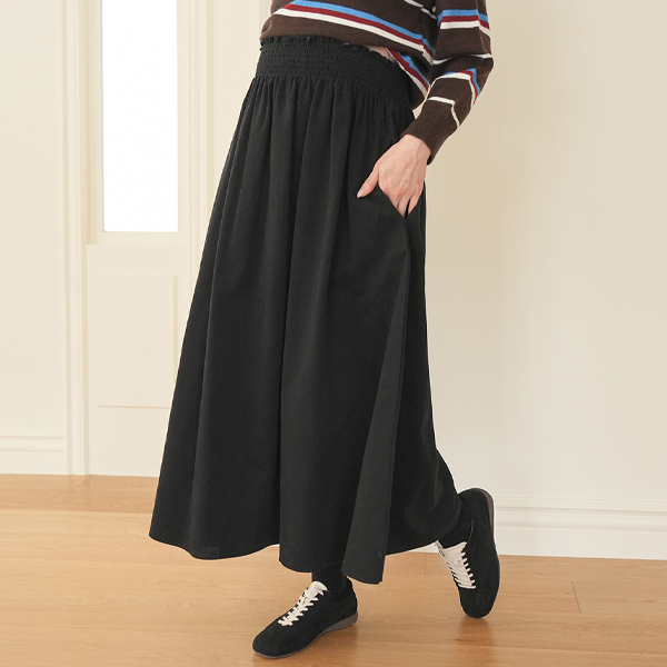Maternity*Daily Cotton Smoke Banding Maternity Skirt