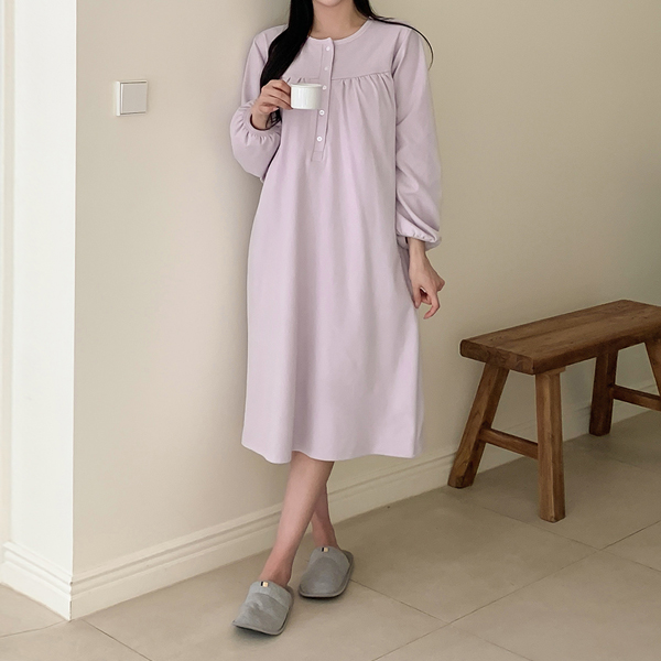 Nursing clothes*Tattoo warm peach sleep nursing one-piece (for pregnant women)