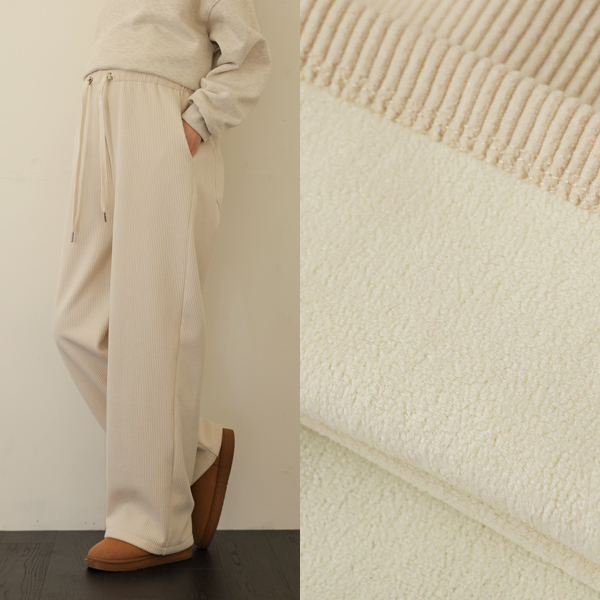<b>[Corduroy♡/Adjustable stopper/Mink lining]</b> [S-made]Maternity*Mink golden stopper wide maternity pants