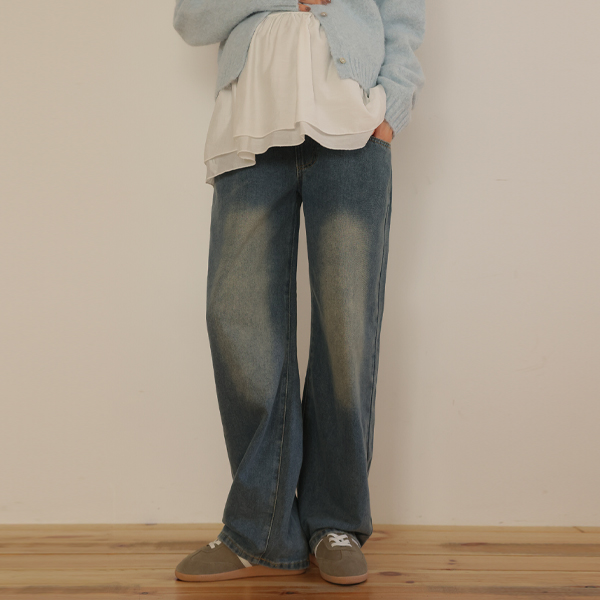 Maternity*Highlight Denim Wide Maternity Pants