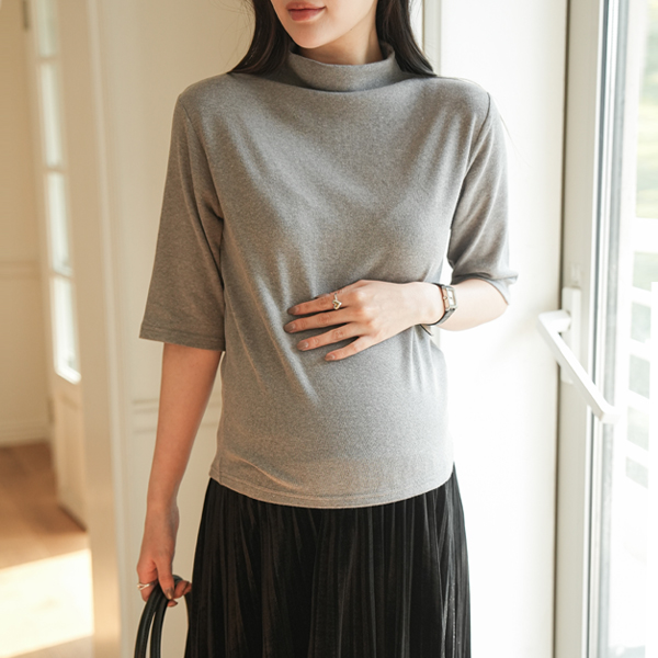 Maternity*Minimal Fit Semi-High Neck Knit