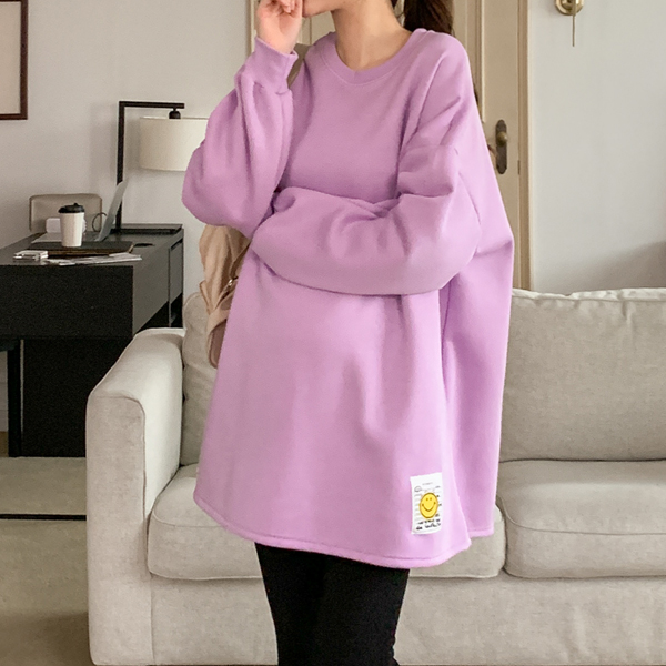 Maternity*Berry Boxy Fit Label Maternity Man-to-Man (ver.napping)