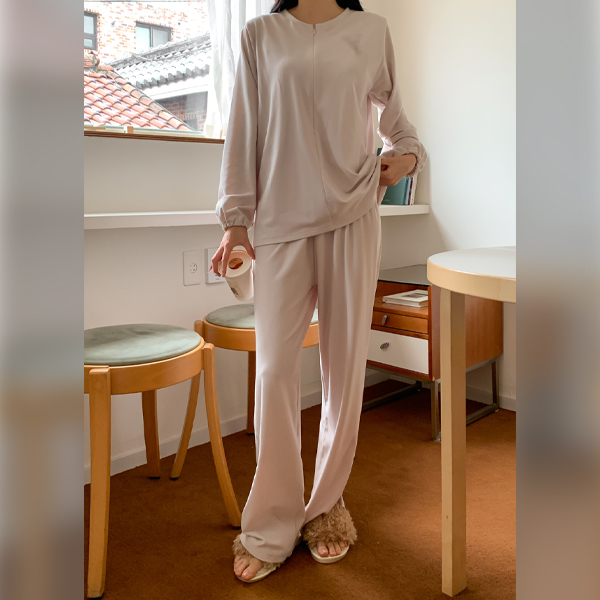 Nursing clothes*Tattoo warm fleece 1 second cut nursing set