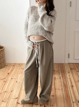 Maternity*Obi Color Block Wide Maternity Pants (for postpartum use)