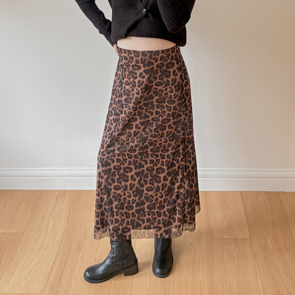 Maternity*Hopi chiffon two-tone banding skirt