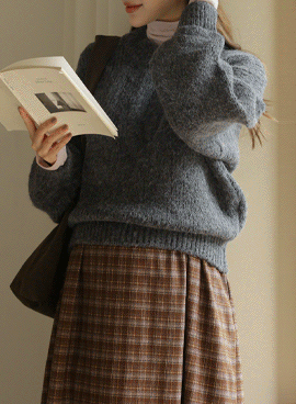 Maternity*Blush Round Loose Fit-Knit