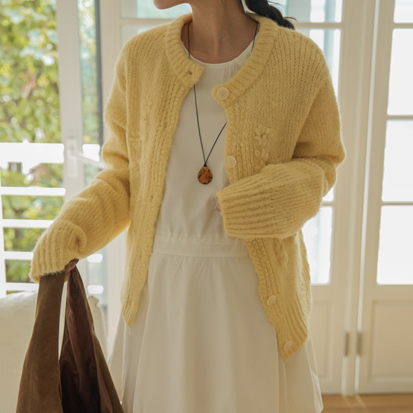 Maternity*Soft Flower Knit Cardigan