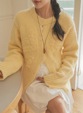 Maternity*Soft Flower Knit Cardigan