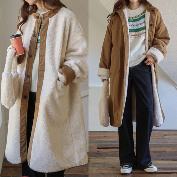 Maternity*Barepogle Reversible Fleece Coat